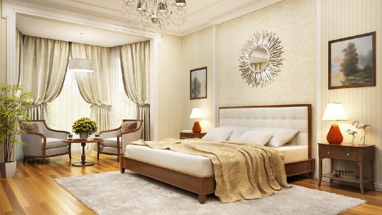 Ilustrasi Rumah Minimalis Gaya Prancis Large bedroom in a classic style