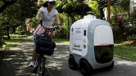 FOTO: Kurir Pengantar Barang Sudah Diganti Robot di Singapura