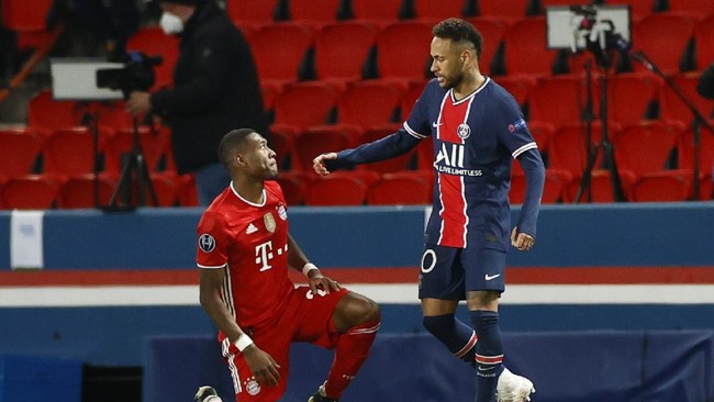 Bintang PSG Neymar menjadi sorotan dalam pertandingan leg kedua perempat final Liga Champions melawan Bayern Munchen.