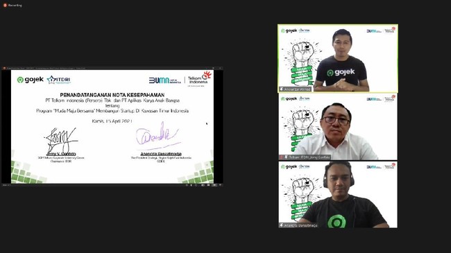 Gojek meluncurkan program Muda Maju Bersama dengan menggandeng Telkom Indonesia melalui Indonesia Telecommunication & Digital Research Institute (ITDRI).