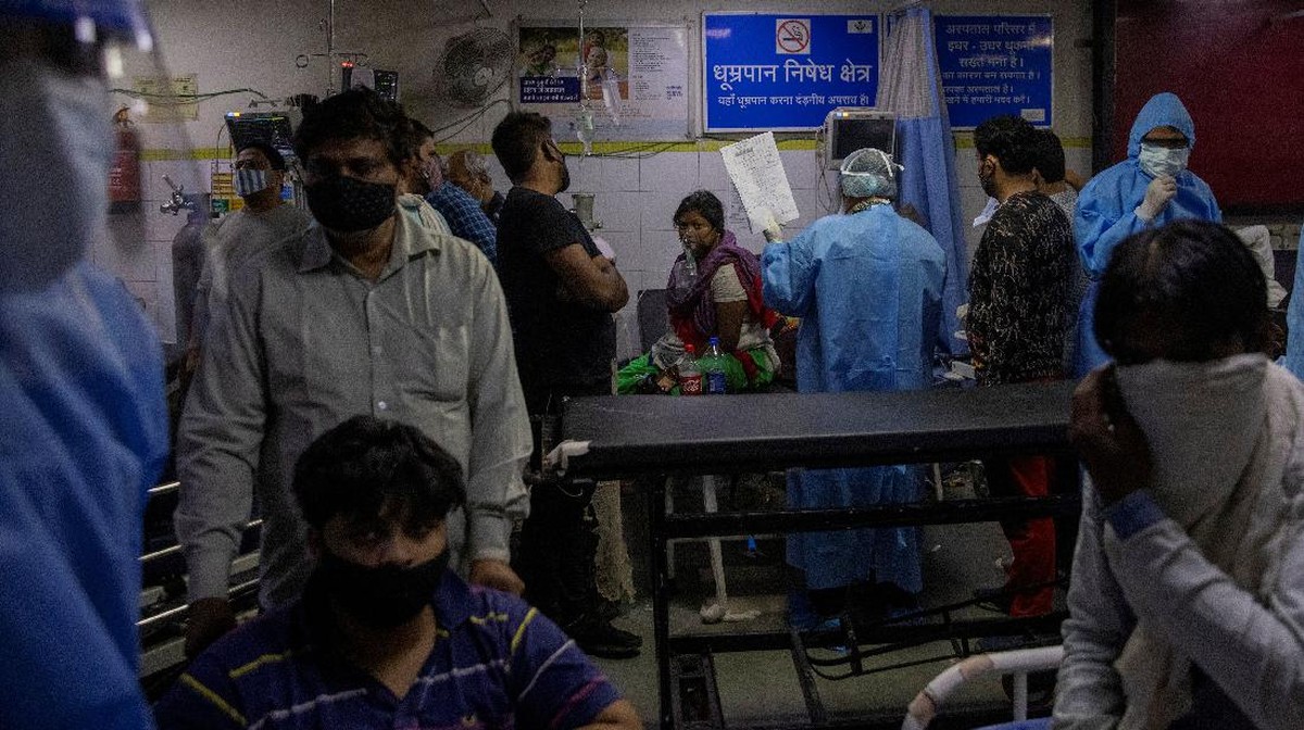 FOTO: Kewalahan RS India Tangani Ledakan Pasien Covid