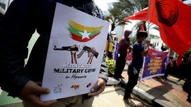 FOTO: Gelora Tolak Panglima Junta Militer Myanmar di Jakarta