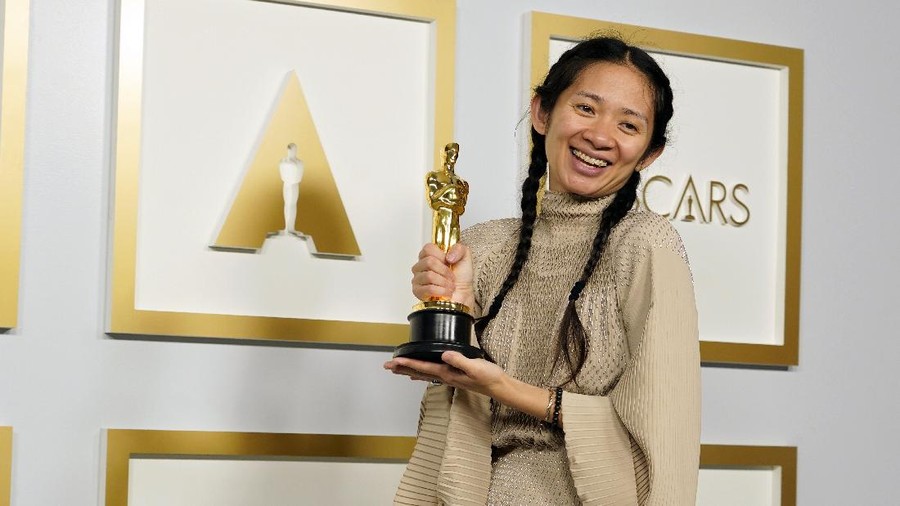 Director/Producer Chloe Zhao, winner of the award for best picture for 