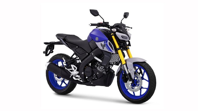 Yamaha MT-15 150 cc dengan warna baru yakni metallic dark grey dan metallic blue. Mesinnya masih sama, yaitu 150 cc.