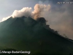 Gunung Merapi Erupsi 2 Kali, Muntahkan Awan Panas Sejauh 1,3 Km