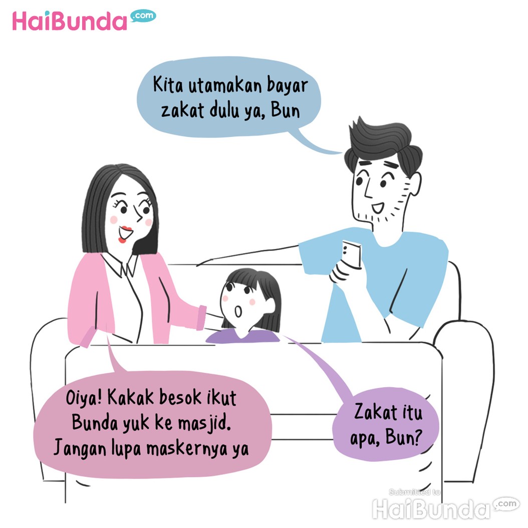 Komik Bunda, Bayar Zakat dari THR Ayah