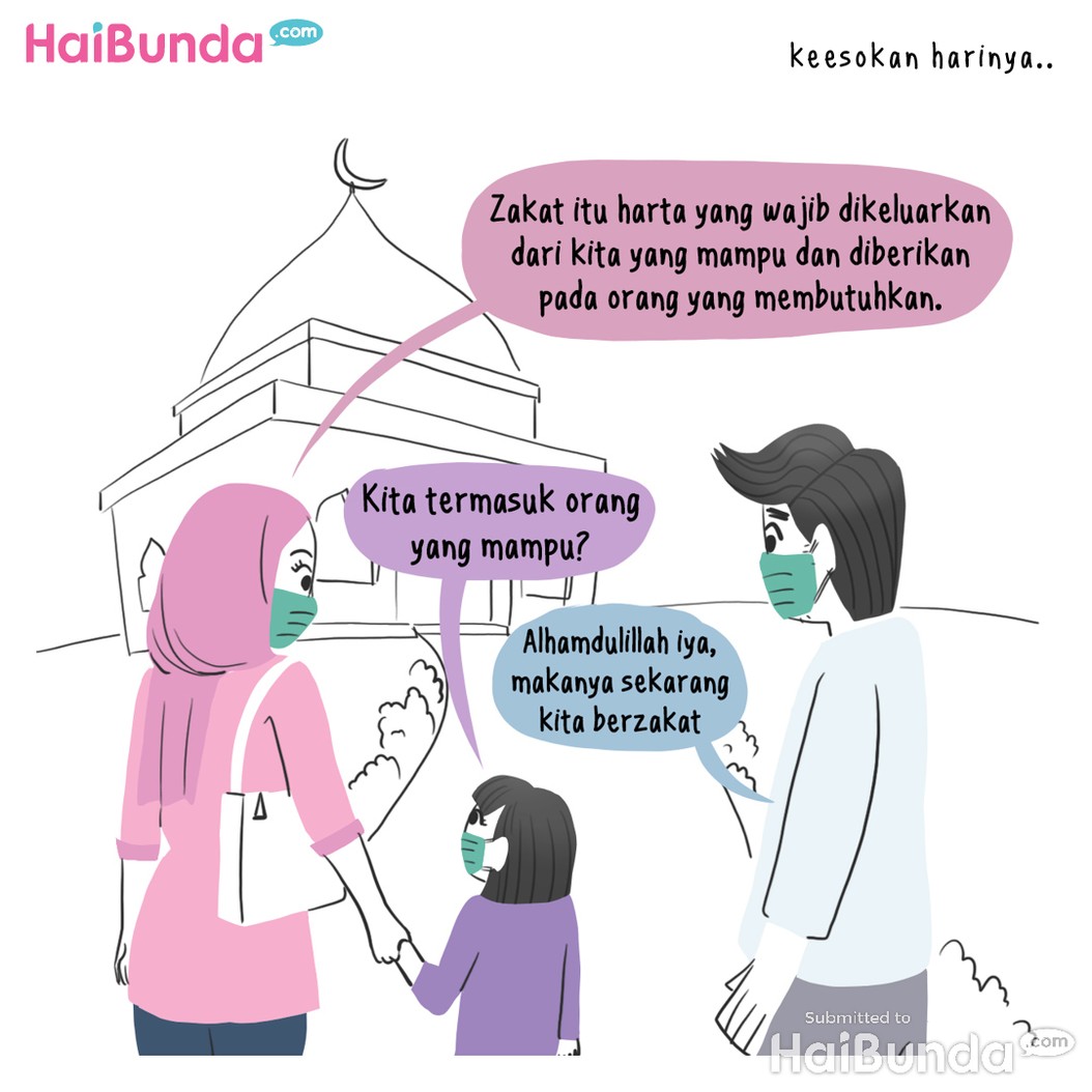 Komik Bunda, Bayar Zakat dari THR Ayah