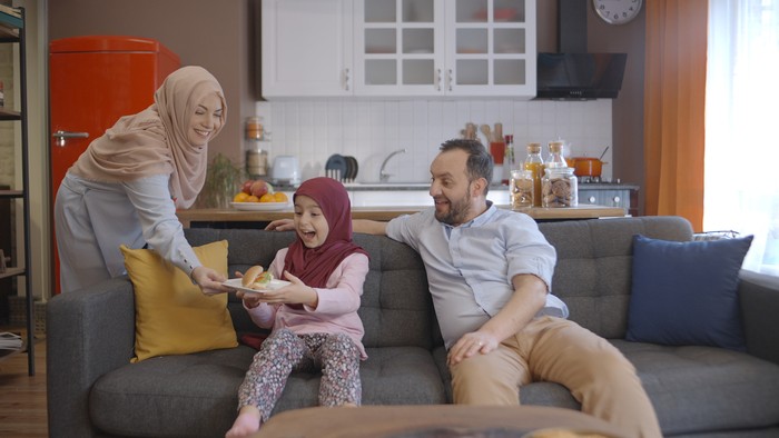 Beautiful happy family concept.