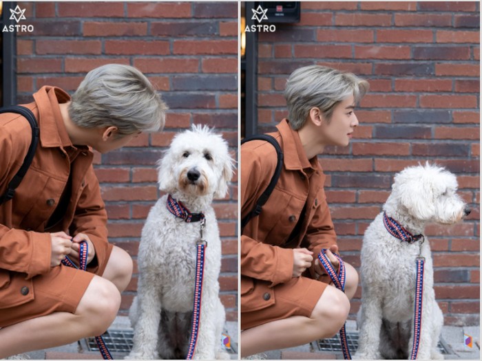 Bahkan cowok yang akrab disapa Nunu ini juga menikmati waktu pemotretan bersama seekor anak anjing super gemas / foto: fantagio entertainment