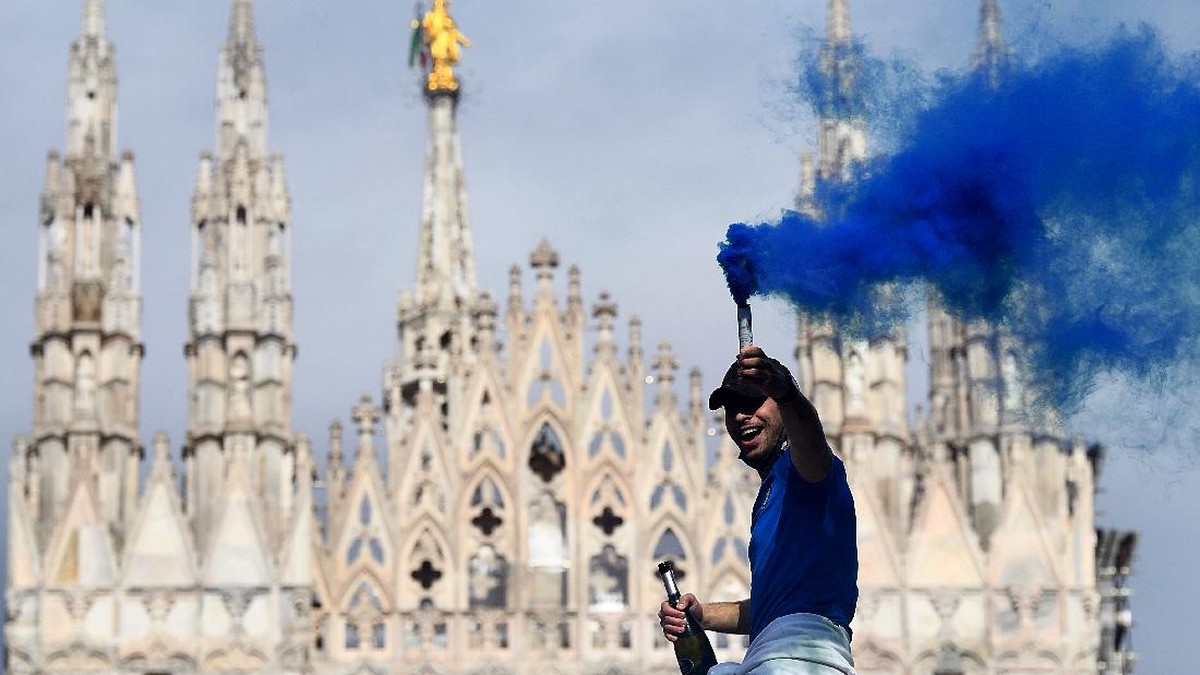FOTO: Perayaan Juara Inter Milan di Piazza Duomo