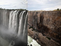 Ketika Air Terjun Terbesar di Afrika Berhenti Mengalir
