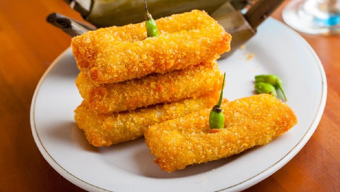 Indonesian Food Risoles on white plate