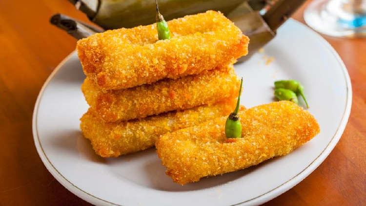 Indonesian Food Risoles on white plate