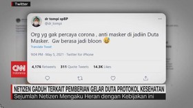 VIDEO: Gaduh Netizen Terkait Pemberian Gelar Duta Prokes