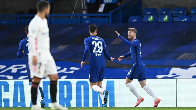 Chelsea unggul 1-0 atas Real Madrid di babak pertama di leg kedua semifinal Liga Champions, Kamis (6/5) dini hari waktu Indonesia.