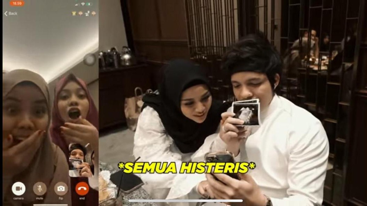 Reaksi keluarga saat Aurel Hermansyah mengumumkan kehamilan pertamanya