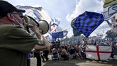FOTO: Kemeriahan Pesta Juara Serie A Inter Milan Ribuan suporter Inter Milan hadir dalam perayaan juara Serie A di Stadion Giuseppe Meazza, Sabtu (8/5).
