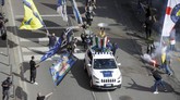 FOTO: Kemeriahan Pesta Juara Serie A Inter Milan Ribuan suporter Inter Milan hadir dalam perayaan juara Serie A di Stadion Giuseppe Meazza, Sabtu (8/5).