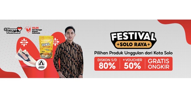 Berkolaborasi dengan Pemerintah Kota (Pemkot) Surakarta, Shopee menghadirkan kampanye Festival Solo Raya: Pilihan Produk Unggulan dari Kota Solo.