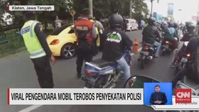 VIDEO: Viral Pengendara Mobil Terobos Penyekatan Polisi