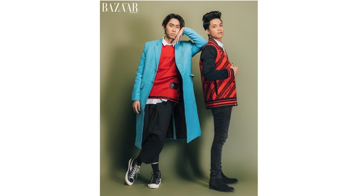 (kiri ke kanan: Shandy, Farhan) Setelah ditunggu-tunggu penggemar, akhirnya UN1TY melakukan pemotretan perdana mereka bersama Harpers Bazaar Indonesia / foto: harpersbazaar.co.id