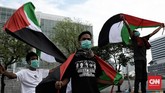 FOTO: Aksi Mahasiswa Islam Bela Palestina Aliansi Mahasiswa Islam menggelar aksi solidaritas terhadap perjuangan rakyat Palestina dan pembebasan Masjid Al-Aqsa. Jakarta, Rabu (12/5).