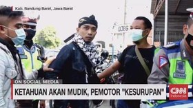 VIDEO: Ketahuan Mudik, Pemotor Kesurupan