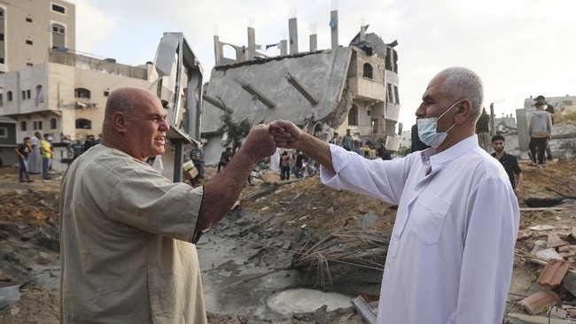 Milisi Hamas di Jalur Gaza, Palestina, mengklaim gencatan senjata adalah wujud kemenangan mereka terhadap Israel.