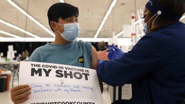 AS merestui vaksin Covid-19 Pfizer untuk digunakan pada anak-anak 5-11 tahun.