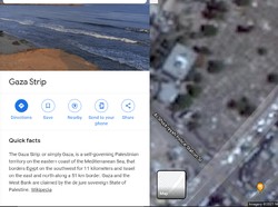 Gaza di Palestina Diburamkan Google Earth