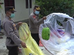 Gedung Bhayangkari di Trenggalek Terbakar Tertimpa Balon Udara