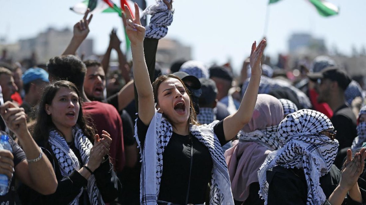 FOTO: Aksi Perempuan Palestina Berjuang Lawan Israel
