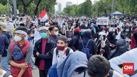 Puluhan Anak Ikut Aksi Bela Palestina di Kedubes AS Jakarta