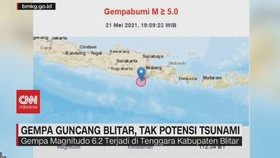 Gempa Guncang Blitar, Tak Potensi Tsunami