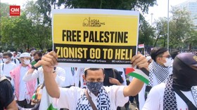 VIDEO: Aksi Bela Palestina Depan Kedubes AS Jakarta