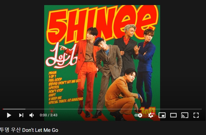 7. Don't Let Me Go - 5th Album '1of1' (2016) / foto: youtube.com/shinee