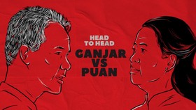 INFOGRAFIS: Head to Head Ganjar vs Puan Versi Lembaga Survei
