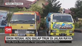 VIDEO: Bikin Resah, Adu Balap Truk Di Jalan Raya