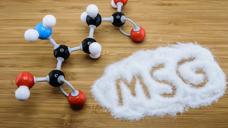 Molecule of glutamate (MSG), a flavor enhancer in many asian food