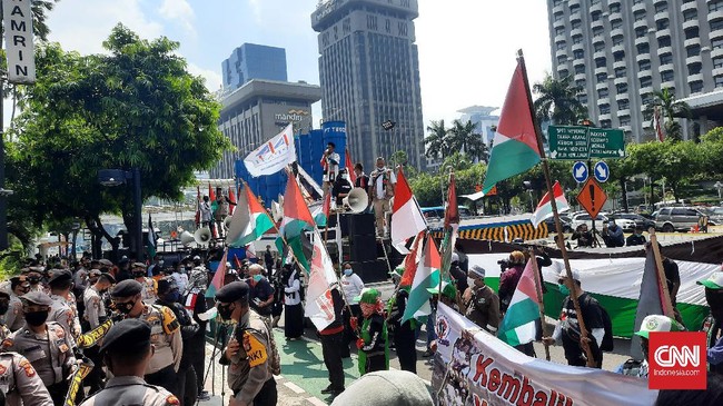 Aksi mendukung Palestina kali ini bakal dipusatkan di sekitar Patung Kuda dan Kantor Kedubes Amerika Serikat.