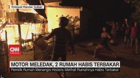 VIDEO: Motor Meledak, 2 Rumah Habis Terbakar