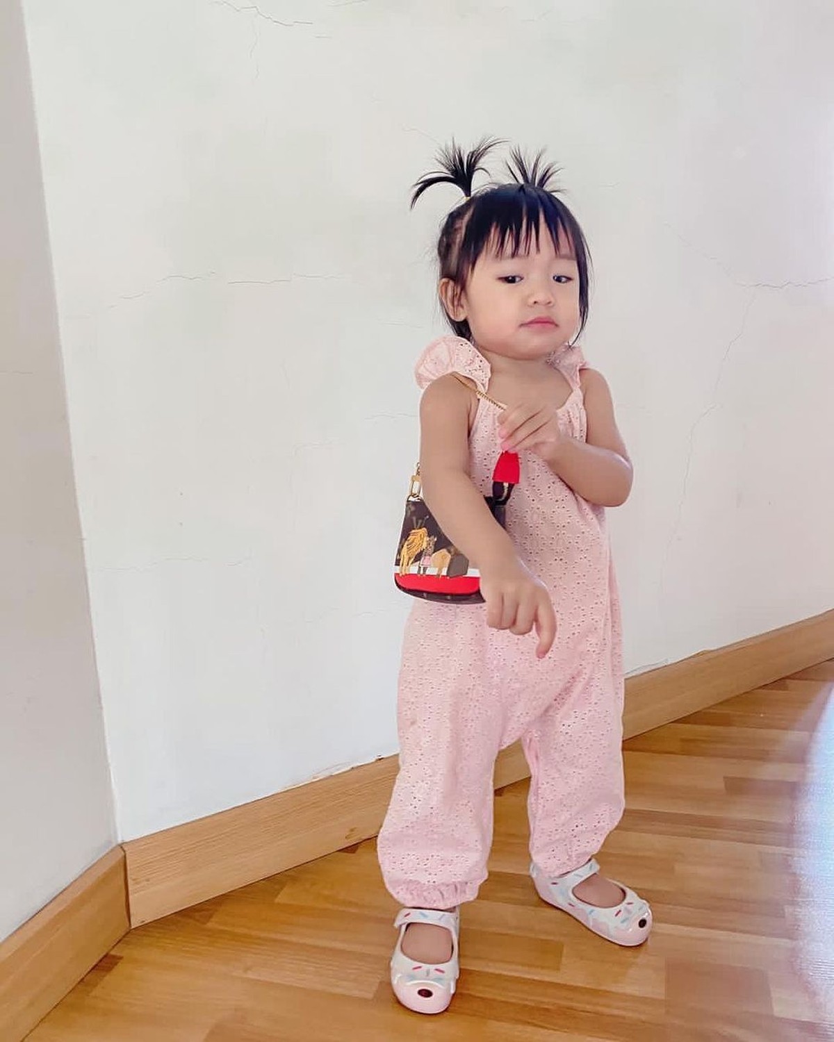 Putri sulung Raditya Dika Aline berpose dengan menggunakan tas-tas mahal bermerek&period; Yuk kita intip potretnya&excl;