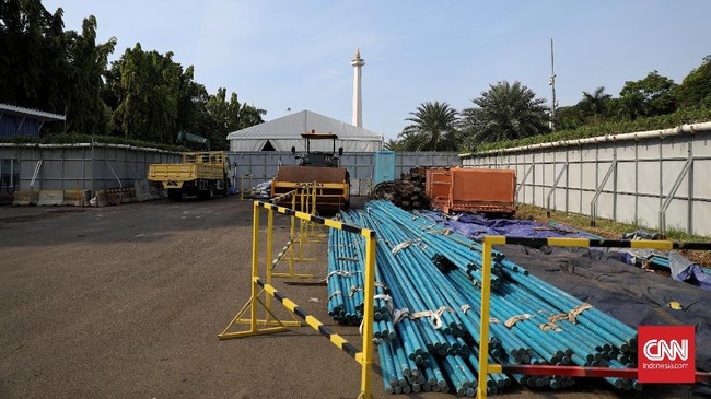 Penyempitan jalan di Jalan Musem sekitar Monas, Jakarta, akan berlangsung hari ini hingga 7 September 2022. Penyempitan jalan berpotensi picu kemacetan.