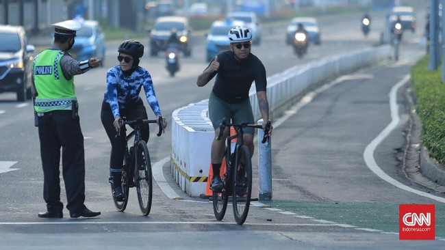 Ruas jalan Sudirman hingga Thamrin tertutup untuk kegiatan olahraga termasuk pesepeda selama masa PPKM darurat.