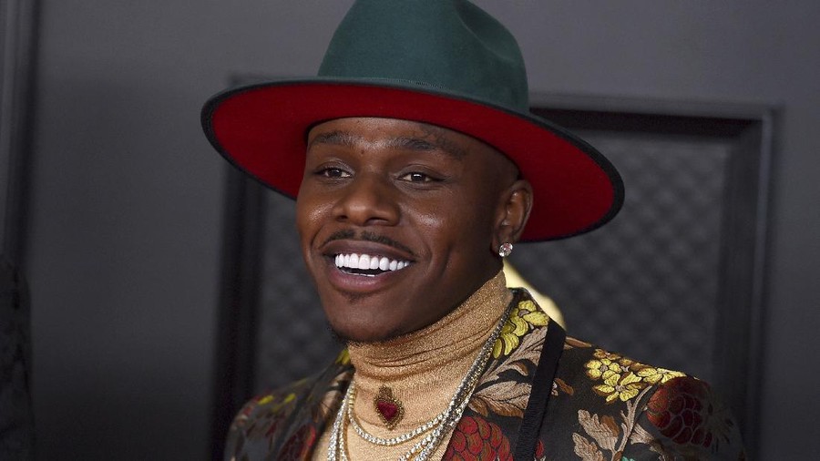 FILE - In this Sunday, March 14, 2021, file photo, DaBaby arrives at the 63rd annual Grammy Awards at the Los Angeles Convention Center. Grammy-nominated rapper DaBaby is being questioned by Miami Beach police regarding a shooting that wounded two people, officials said Tuesday, June 1, 2021. Miami Beach police spokesman Ernesto Rodriguez said in a news release that Jonathan Kirk, which is DaBaby’s legal name, is one of many people being questioned by officials on Tuesday. No arrests have been made. (Photo by Jordan Strauss/Invision/AP, File)