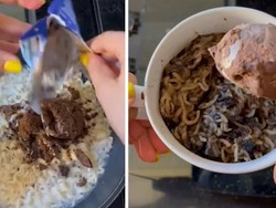 Bikin Mual! Wanita Ini Masak Mie Instan Pakai Oreo dan Es Krim Cokelat