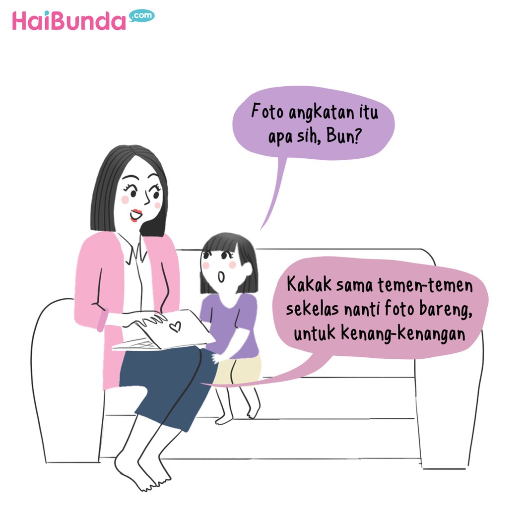 Komik foto bareng anak TK.