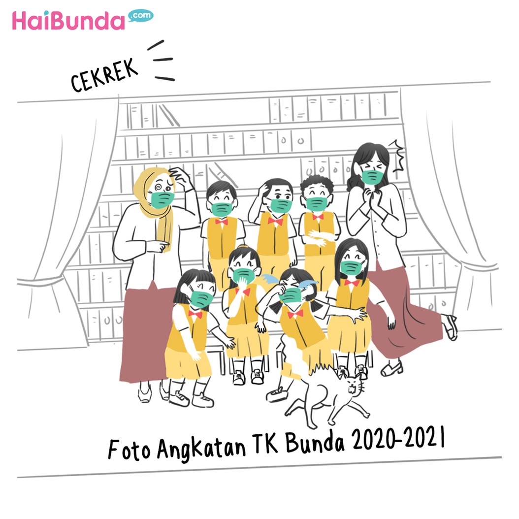 Komik foto bareng anak TK.