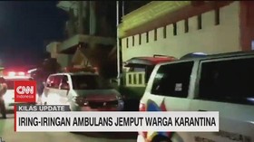 VIDEO: Iring-Iringan Ambulans Jemput Warga Karantina