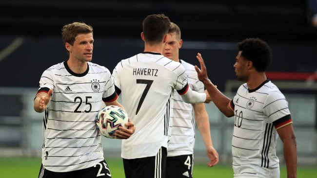 Timnas Jerman meraih kemenangan telak 7-1 atas timnas Latvia dalam laga uji coba jelang Euro 2020.